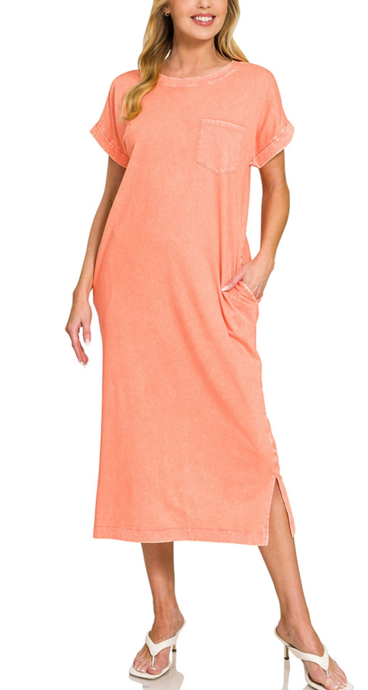 Acid Wash T-shirt Dress (2 colors) – The Threaded Cork