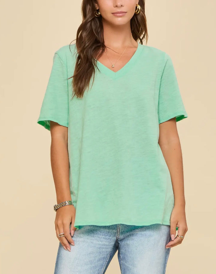Everyday Essential Cotton V-Neck Knit Top