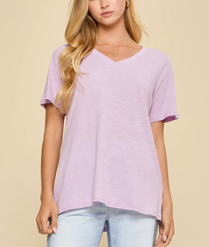 Everyday Essential Cotton V-Neck Knit Top