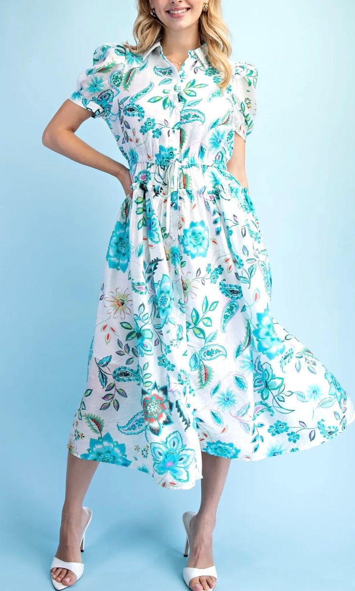 Seaside Bloom Midi Dress