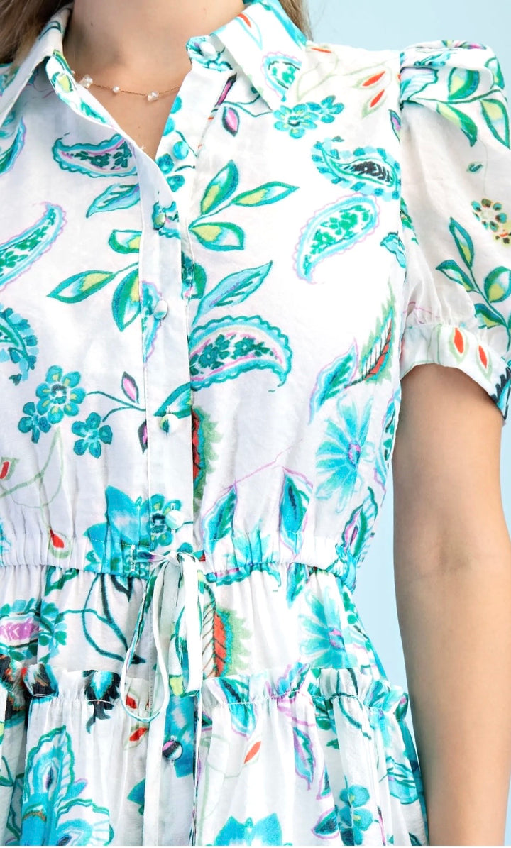 Seaside Bloom Midi Dress