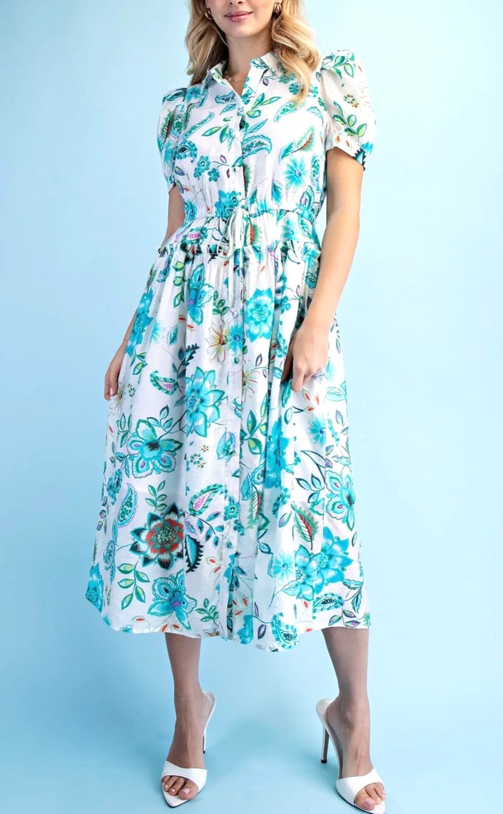 Seaside Bloom Midi Dress