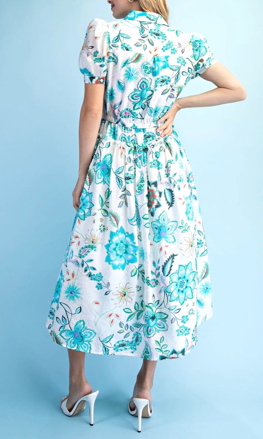 Seaside Bloom Midi Dress