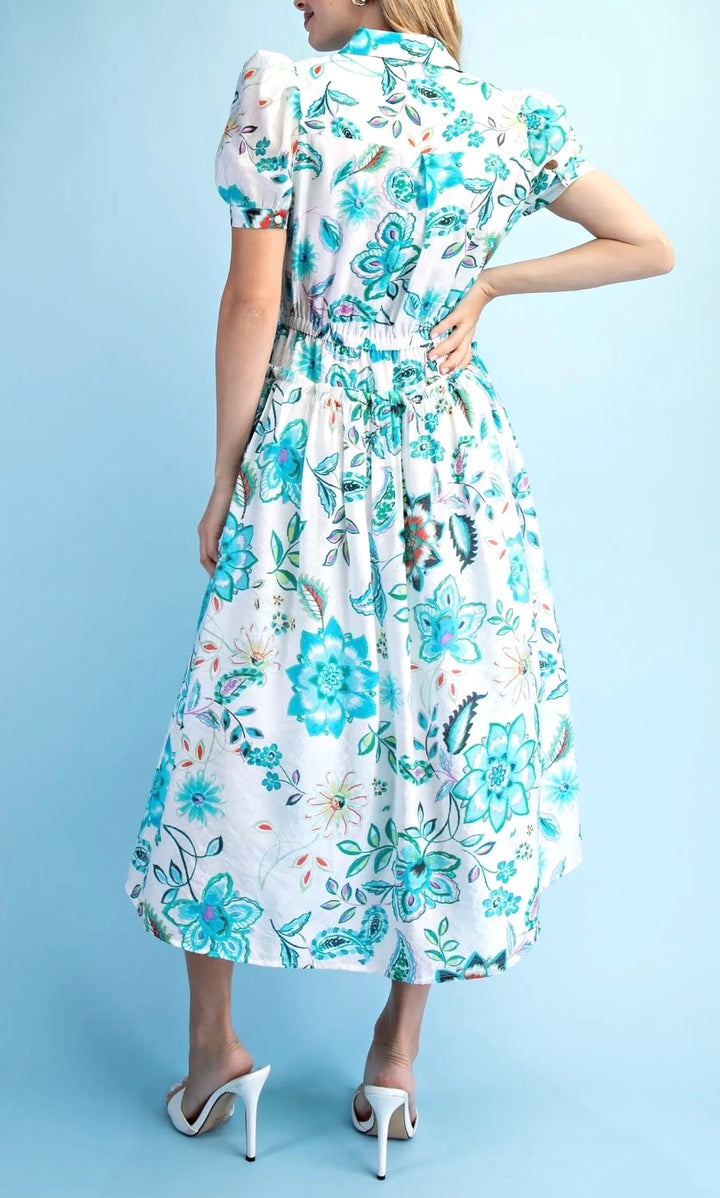Seaside Bloom Midi Dress