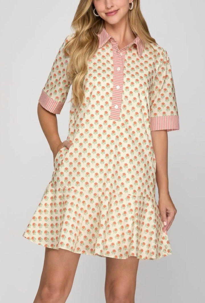 Coral Blooms Dress