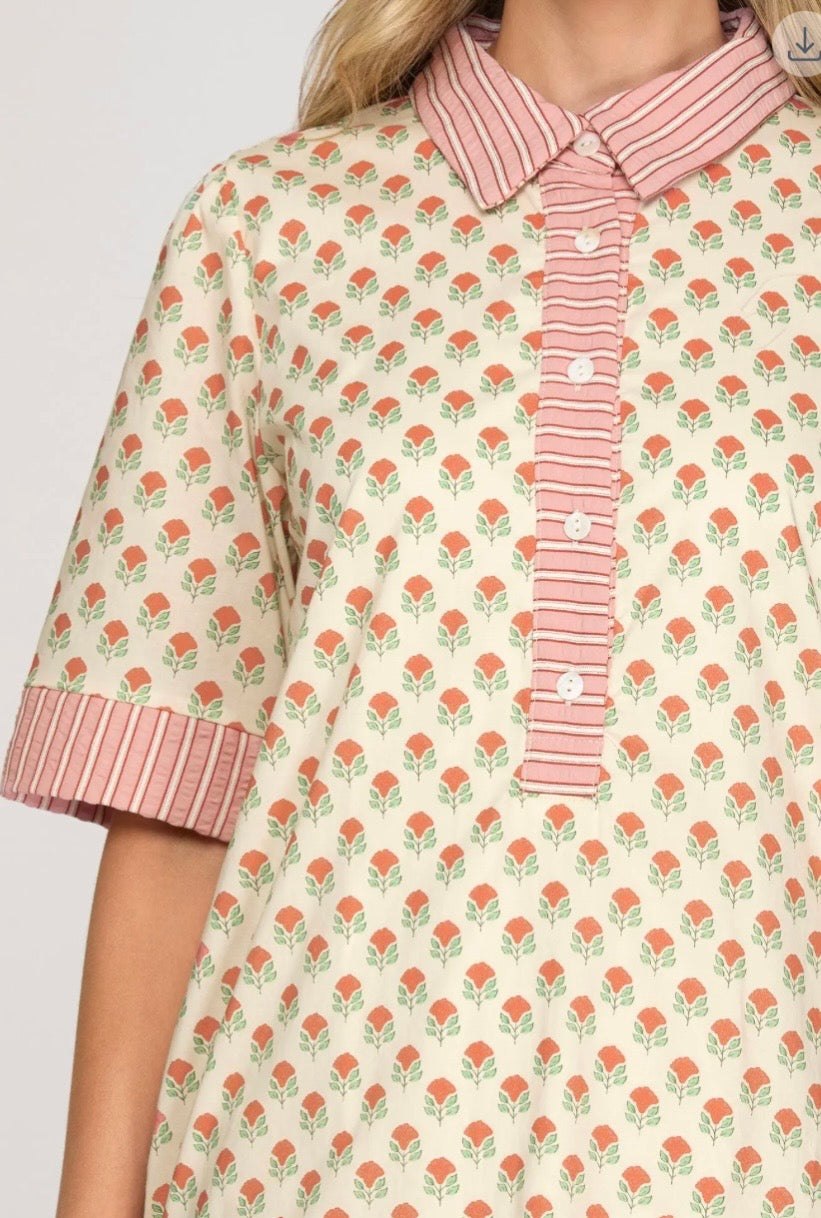 Coral Blooms Dress