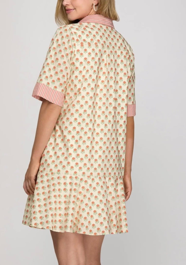 Coral Blooms Dress