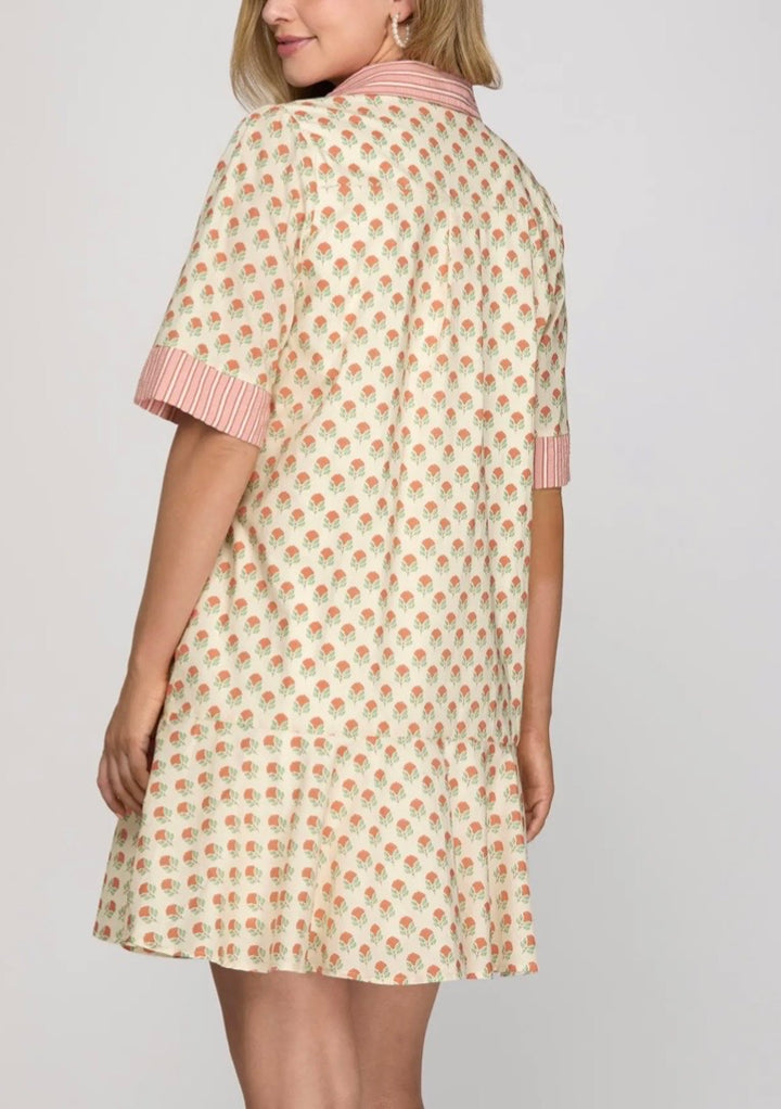 Coral Blooms Dress
