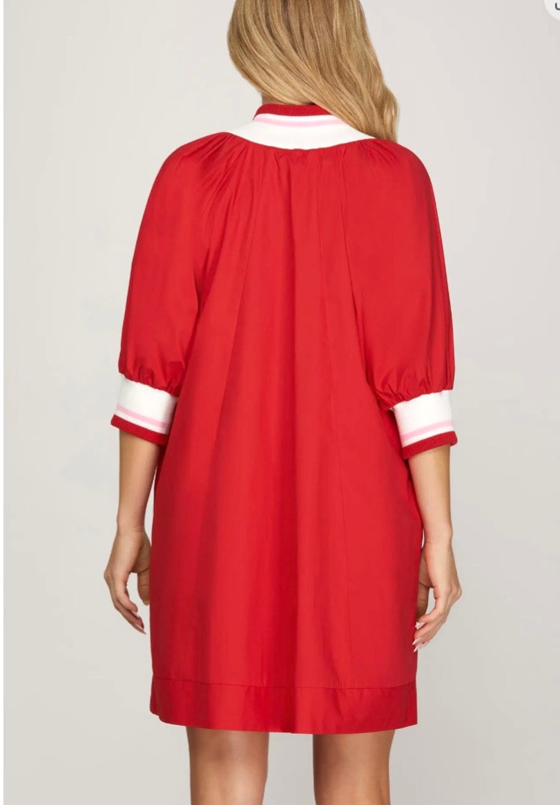 Half Zip Mini Dress