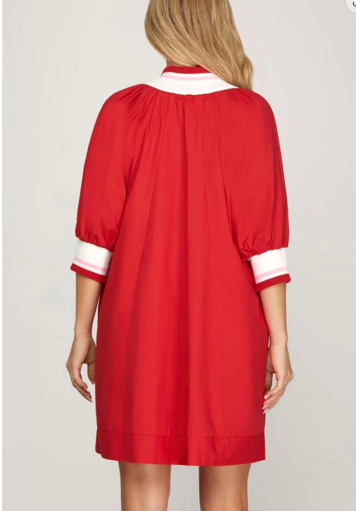 Half Zip Mini Dress