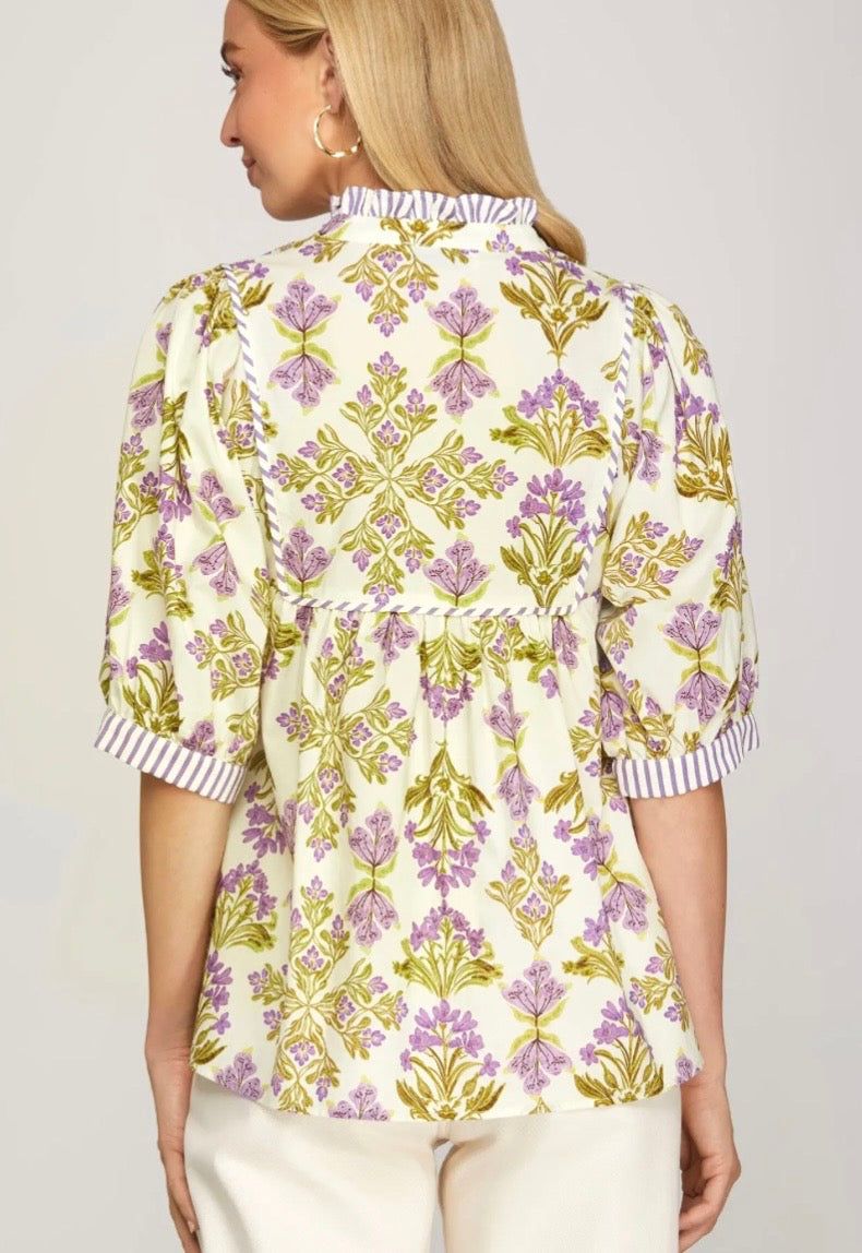 Violet Toile Blouse