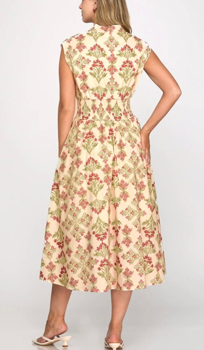 Zip Front Midi Dress