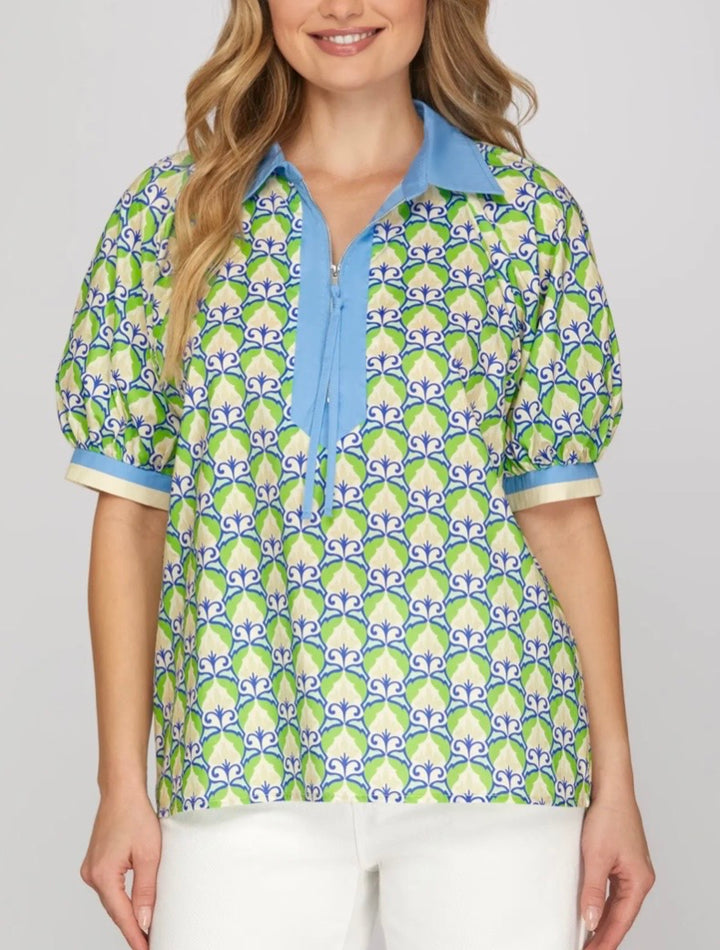 Half Zip Blouse