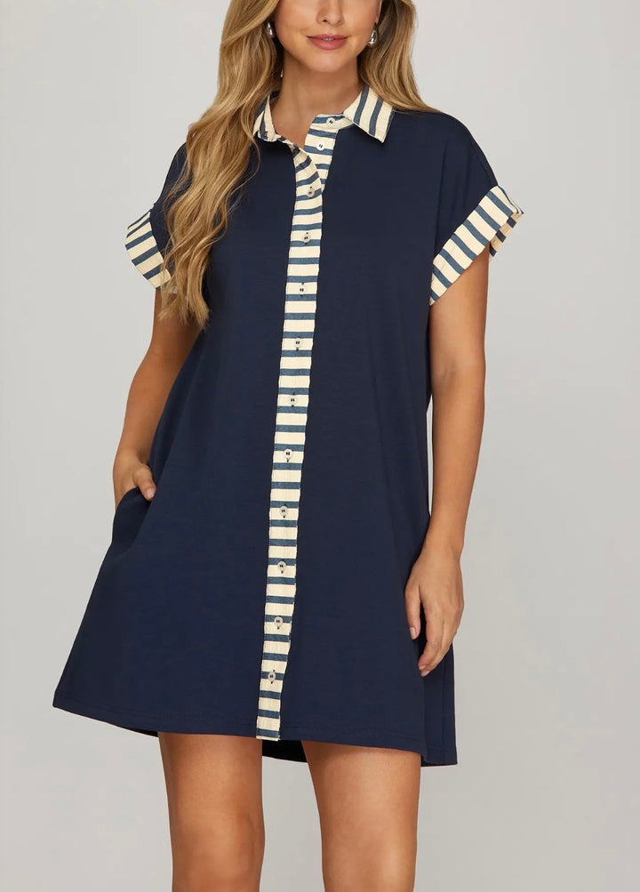 Luxe Knit Contrast Dress