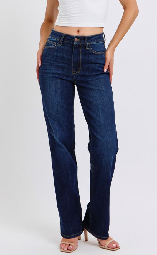 Judy Blue HW Dark Straight Leg Jeans