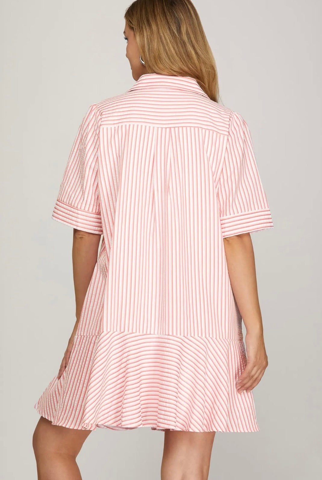 Striped Drop Hem Dress
