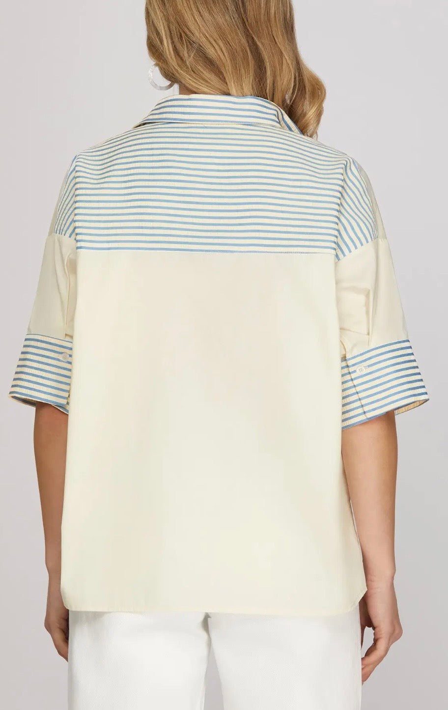 Oversized Contrast Blouse