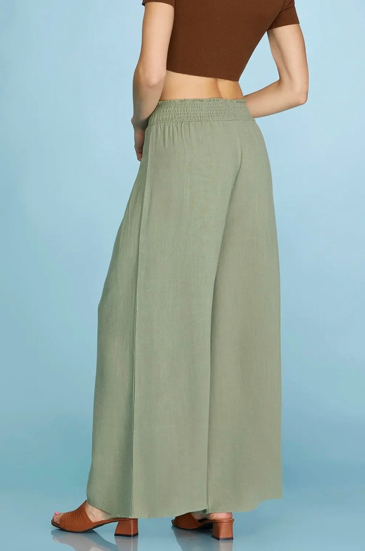 Smocked Waist Flowy Pants (2 colors)