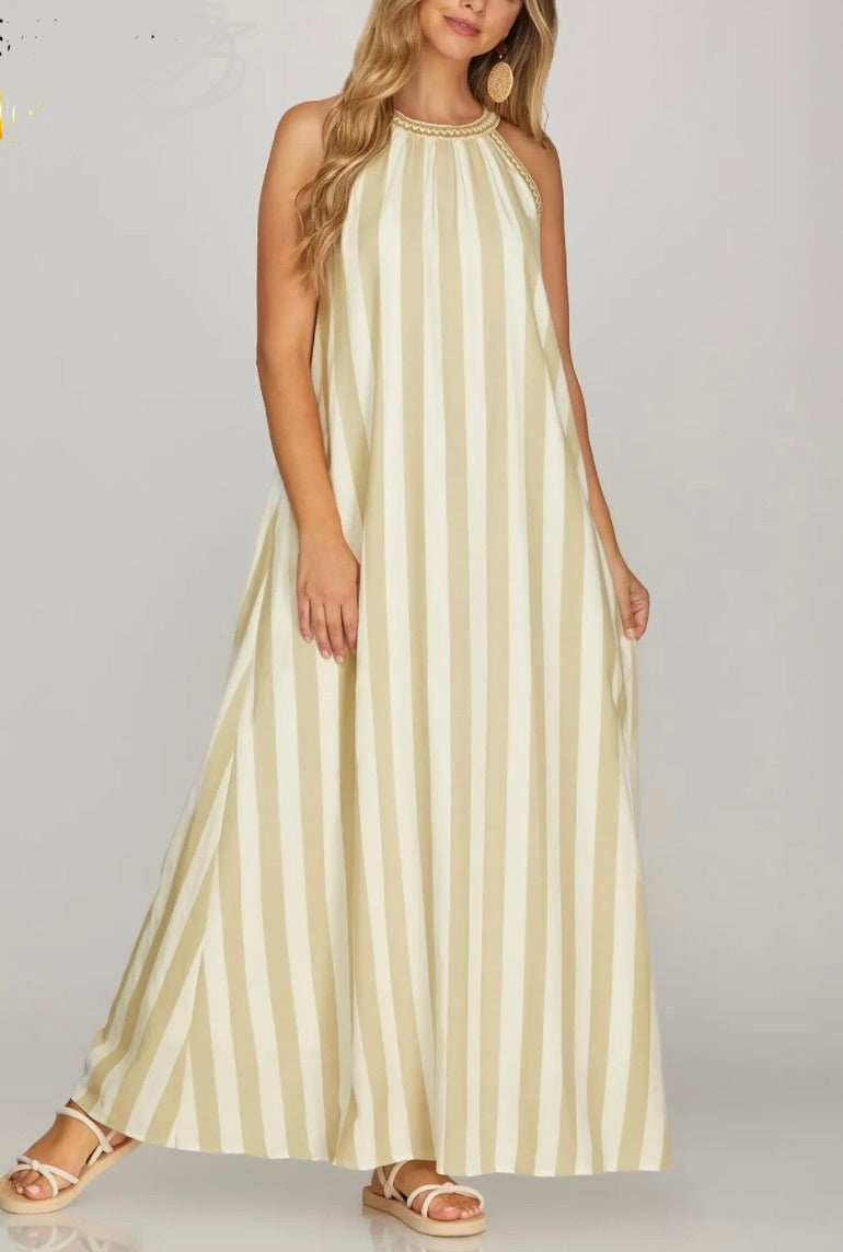 Striped Halter Dress