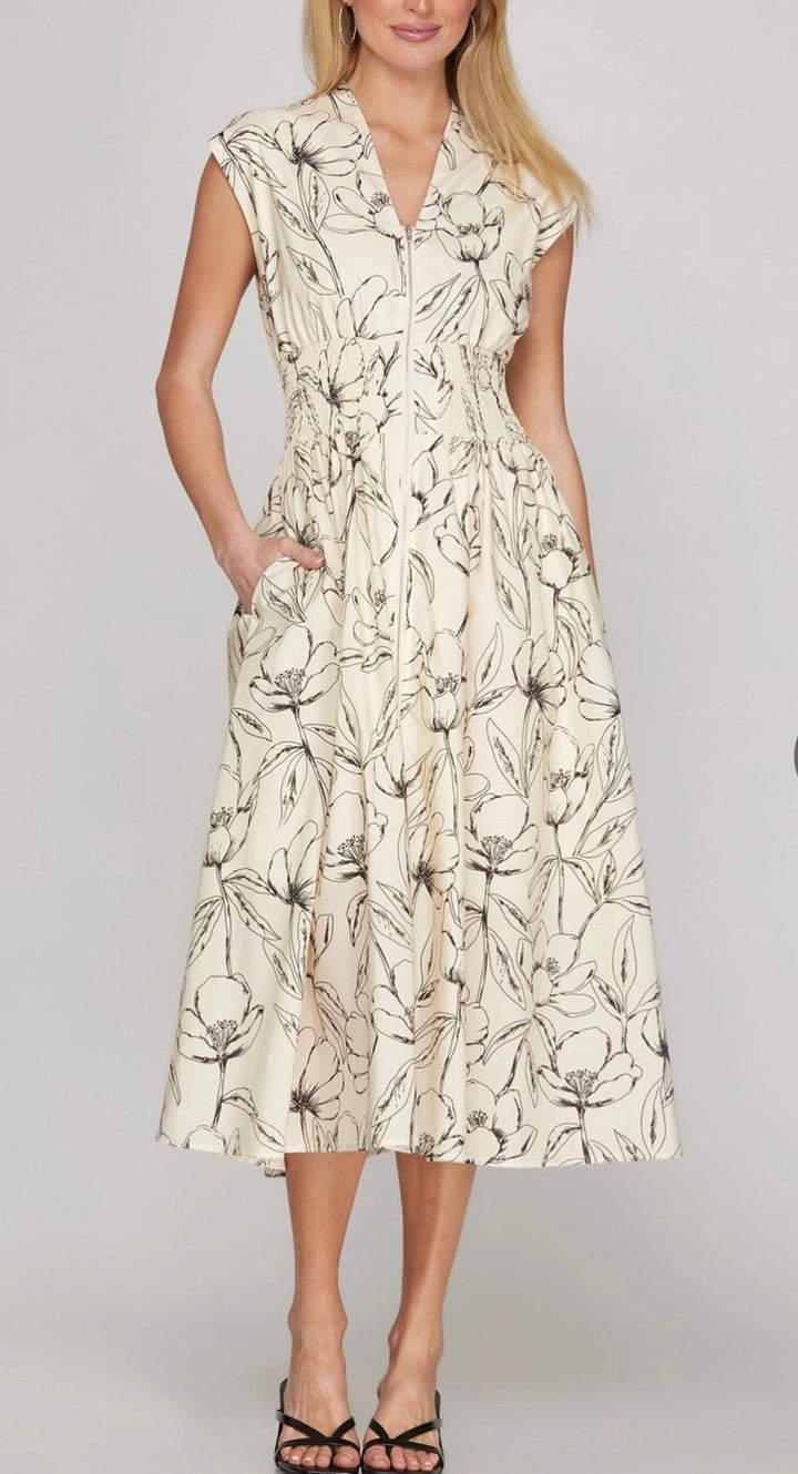 Sketch Front Zip Dress