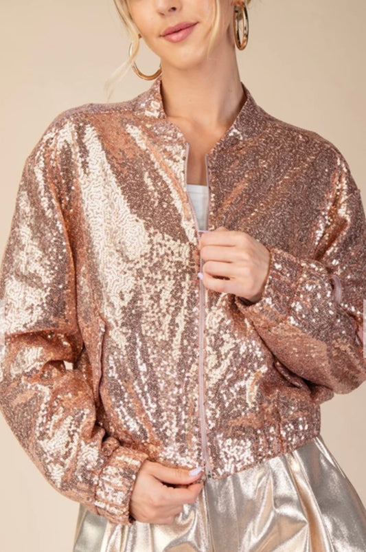 Sequin Bomber Jacket