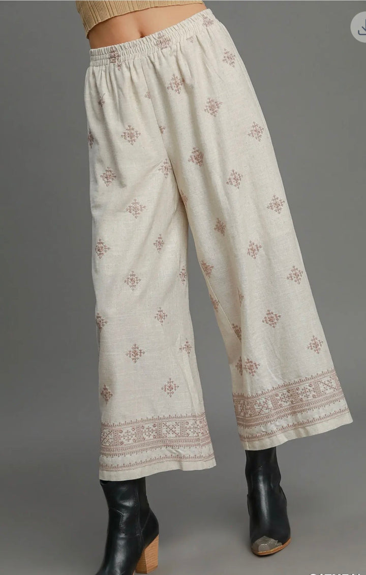 Aztec Embroidered Pants