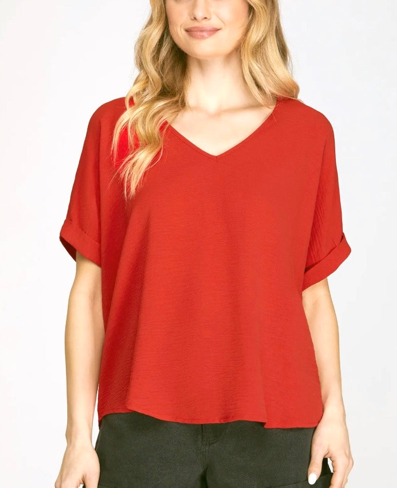 Roll Sleeve Airflow Blouse