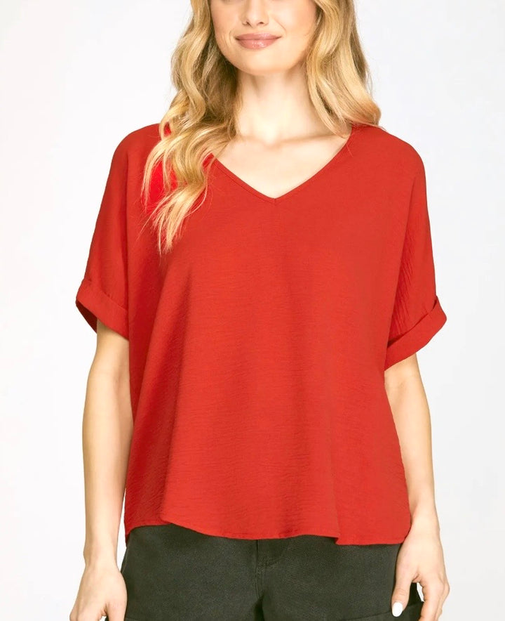 Roll Sleeve Airflow Blouse