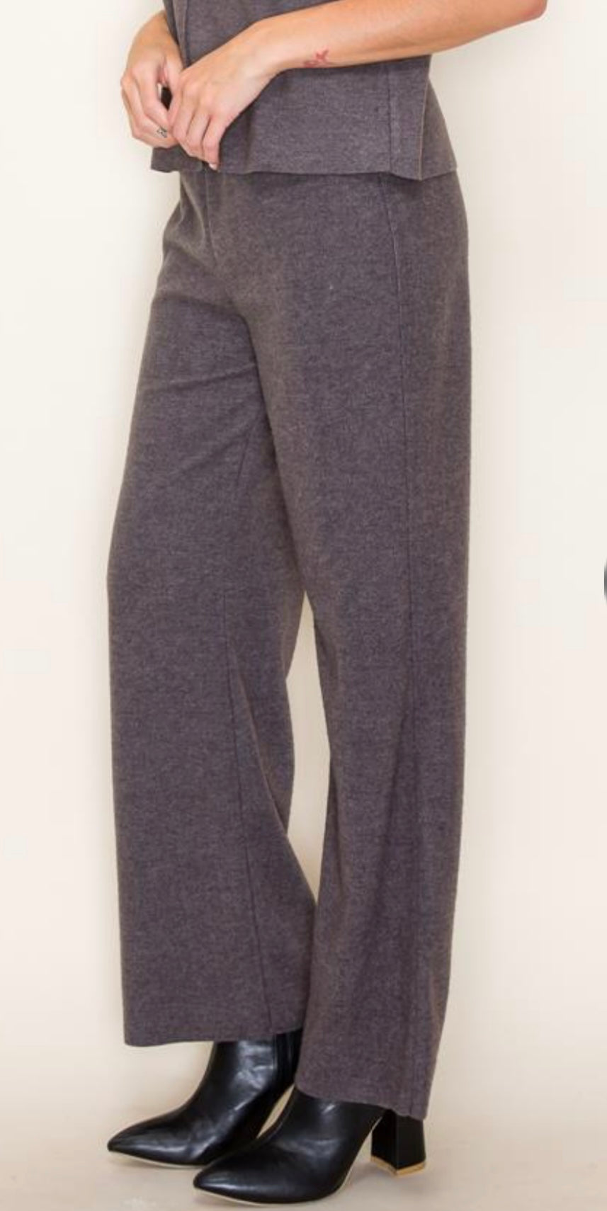 Brushed Ribbed Jersey Pants