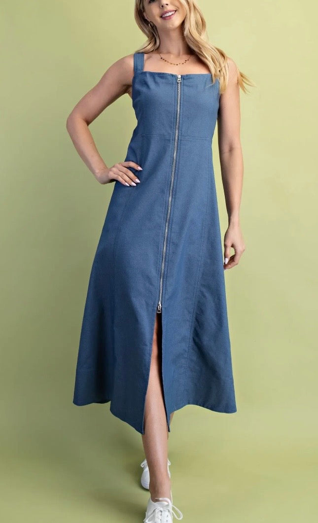 Strappy Zipper Front Dress