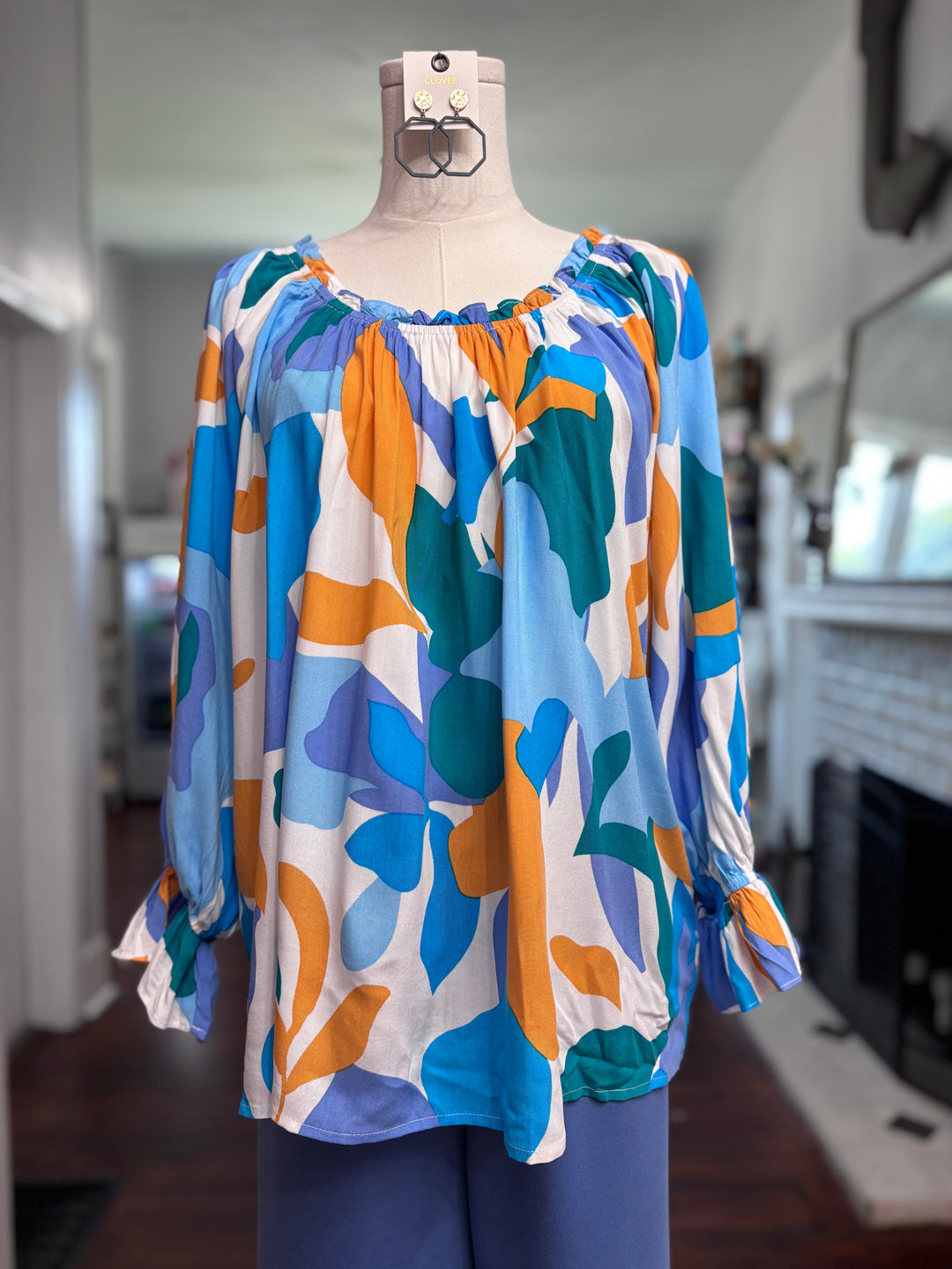 Geo Print Blouse