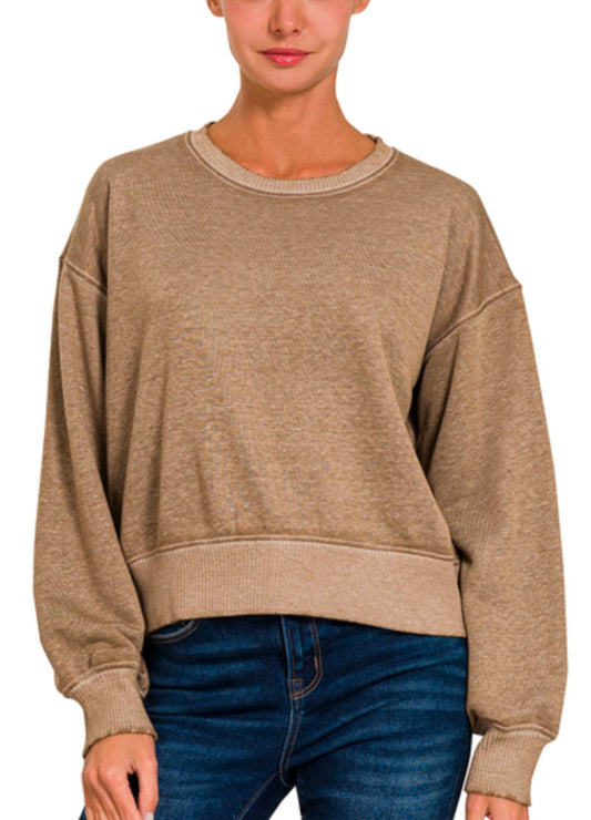 Washed French Terry Pullover (2 colors)