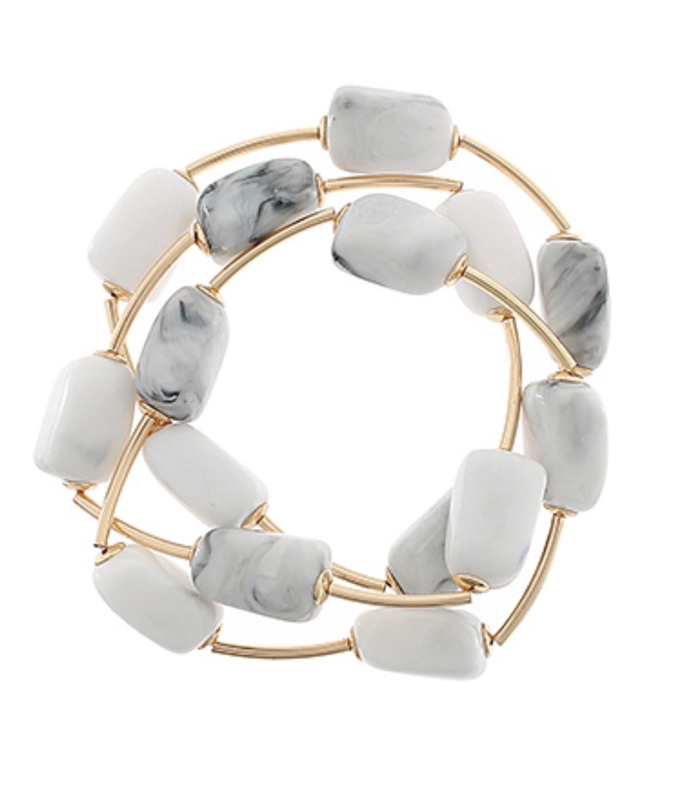 3 Row Marbke Bracelet ( 2 options)