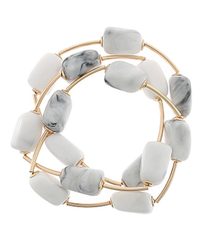 3 Row Marbke Bracelet ( 2 options)