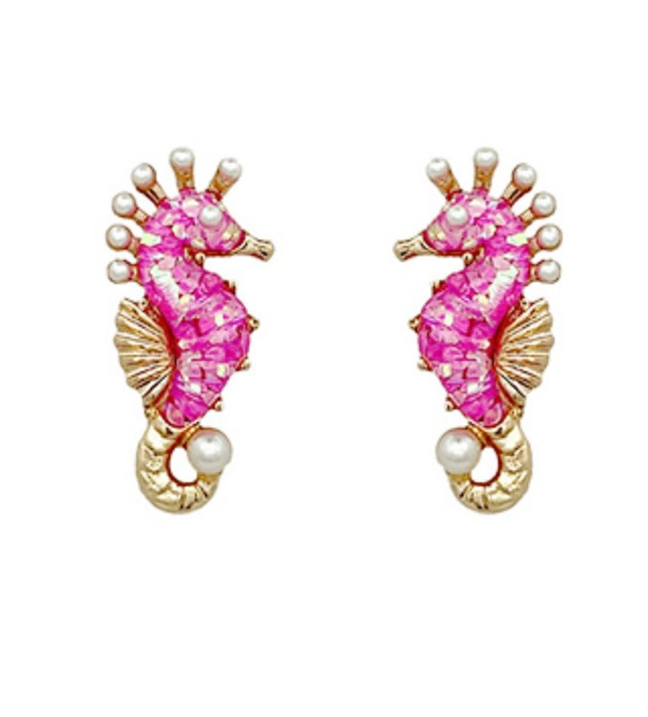 Glitter Seahorse Earrings