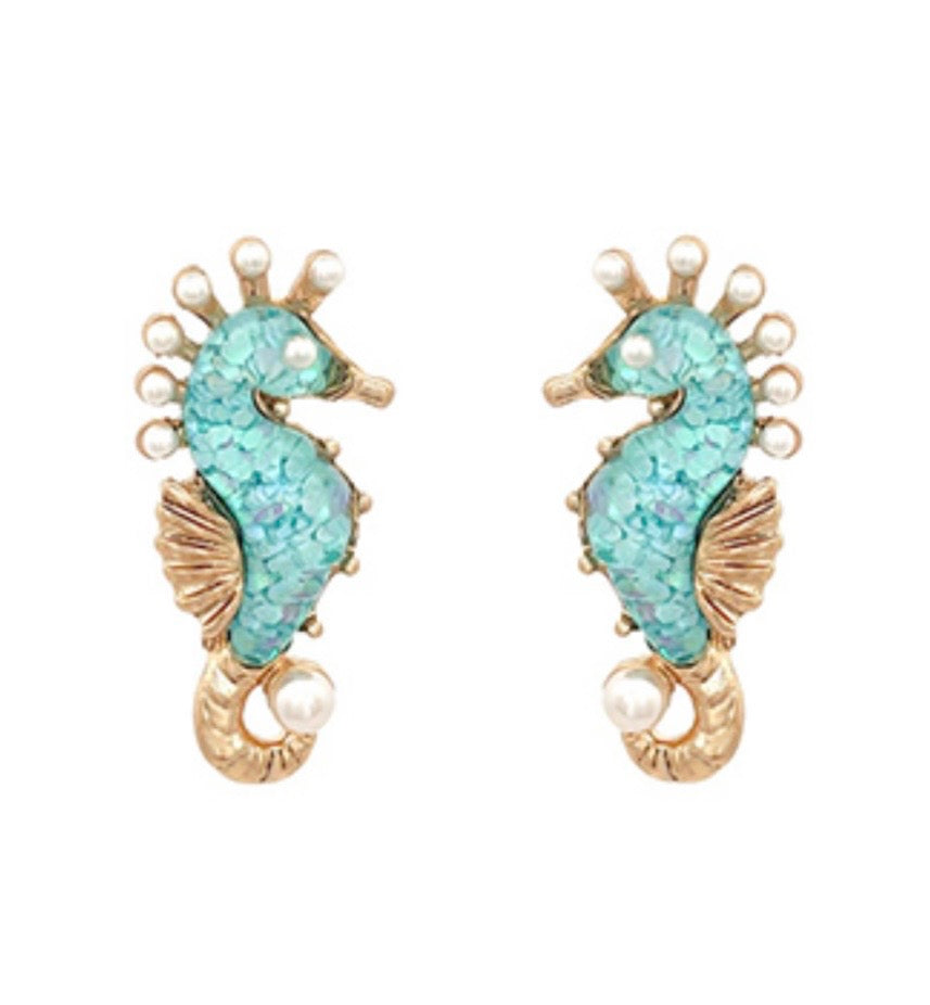 Glitter Seahorse Earrings