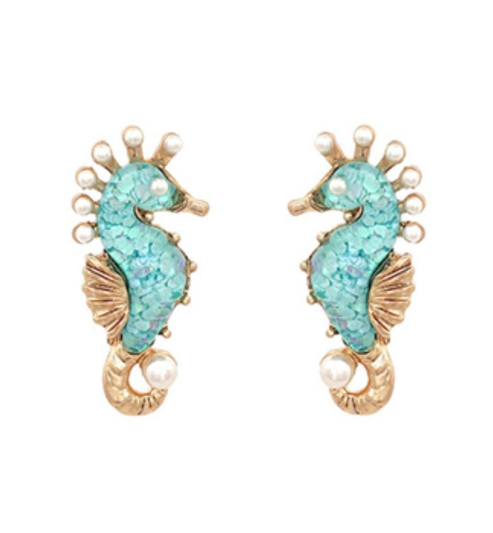Glitter Seahorse Earrings