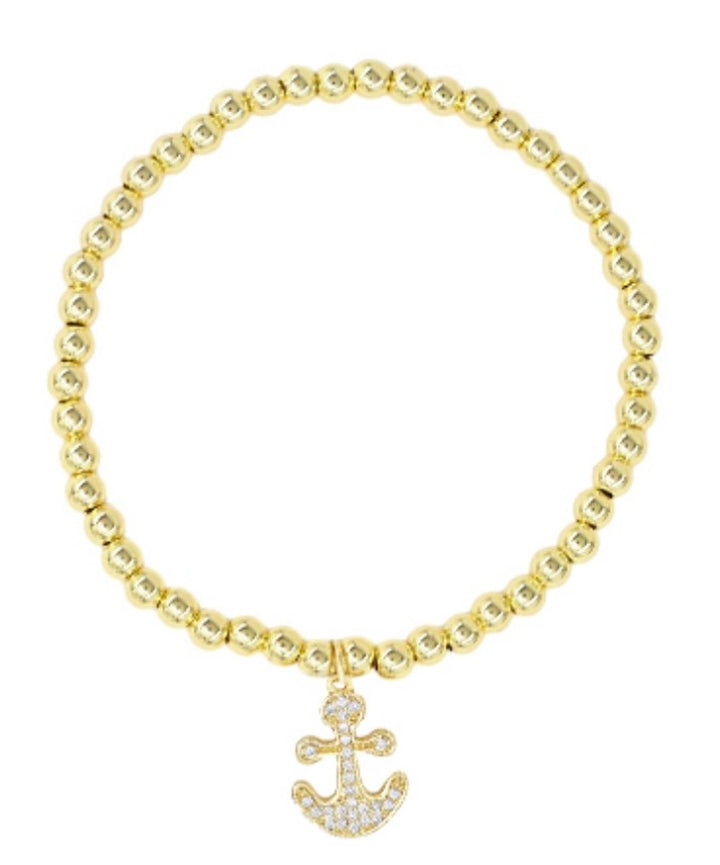 Crystal Anchor Charm Bracelet 2 options)