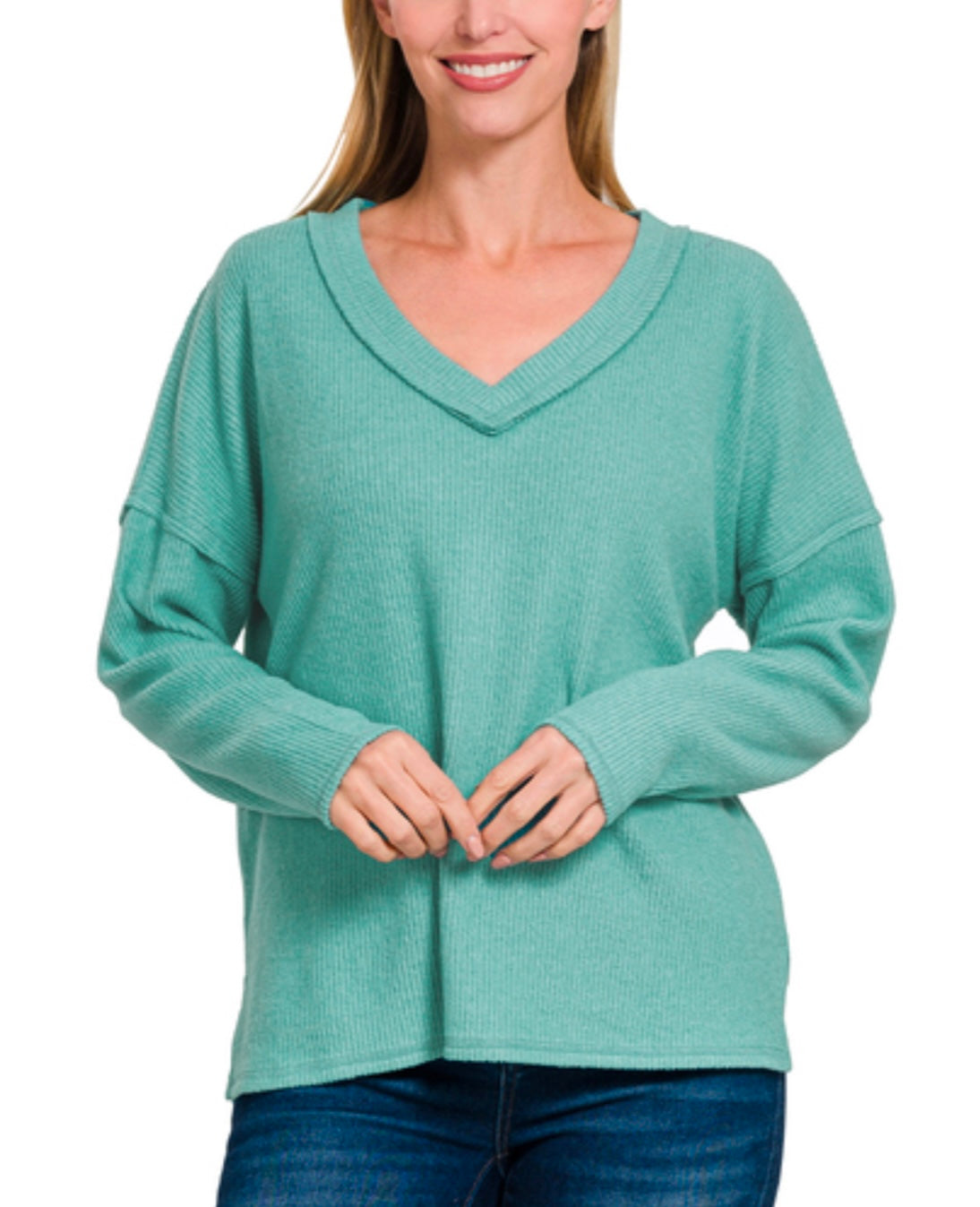 Ribbed Drop Shoulder Top (6 colors)