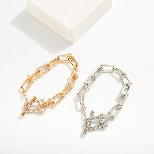 U-Link & Rhinestone Bracelet