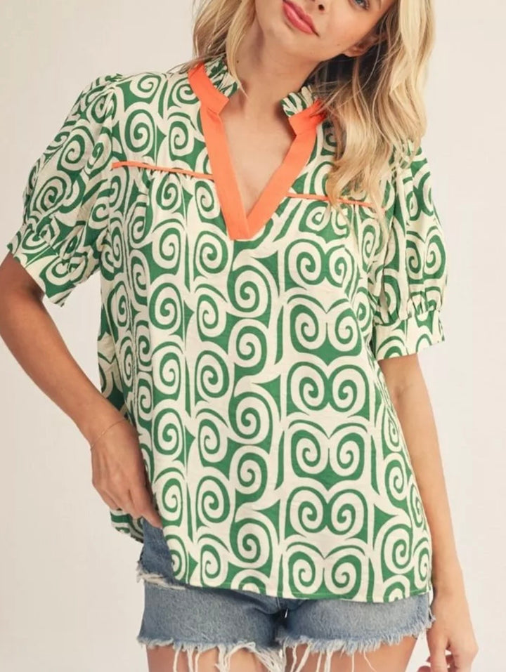 Retro Swirl Blouse