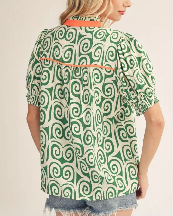 Retro Swirl Blouse