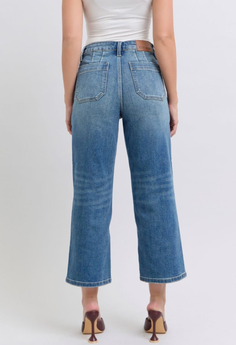 Judy Blue HW Utility Pockets Crop Denim