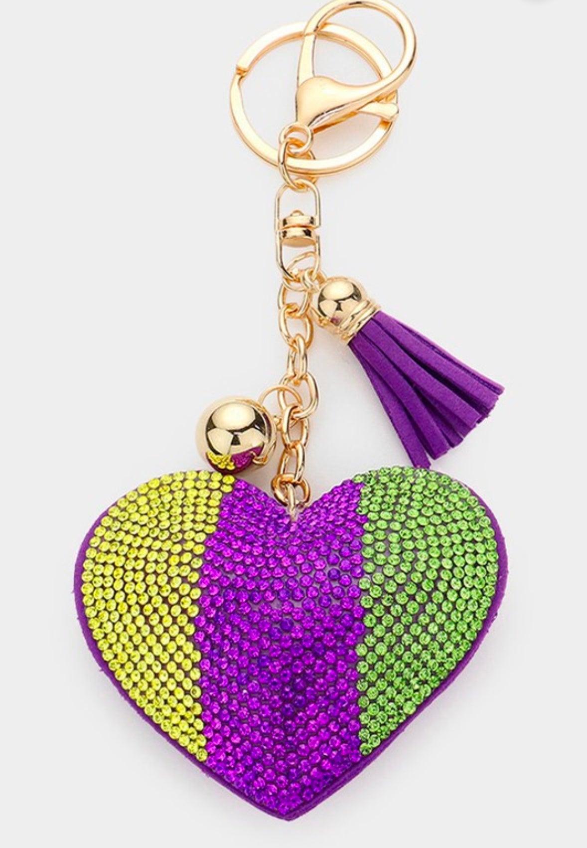 Mardi Heart Keychain