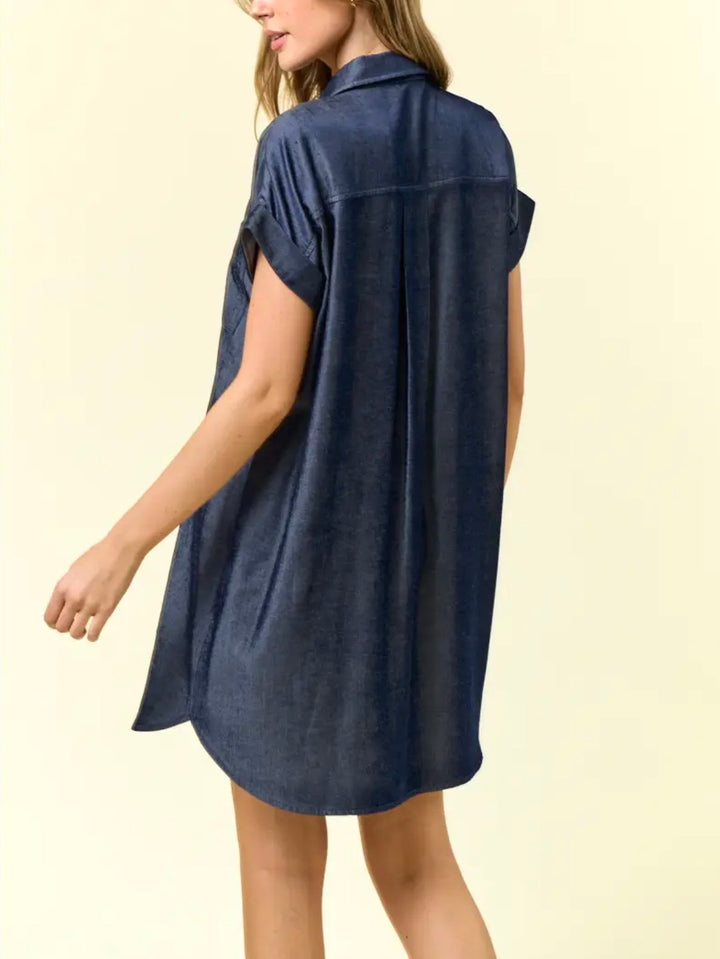 Star Studded Tencel Shirt Dress