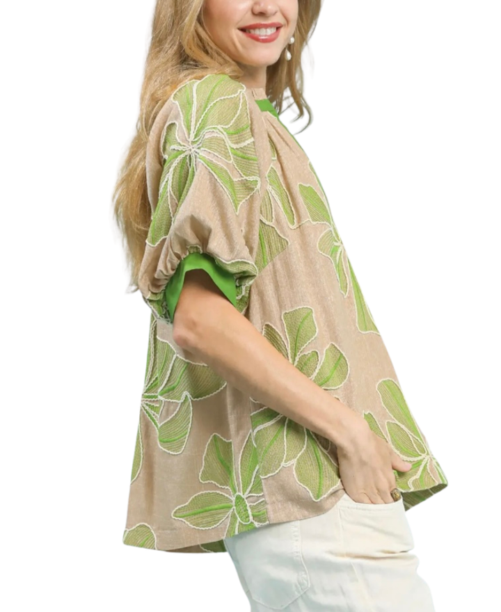 Embroidered Floral Blouse