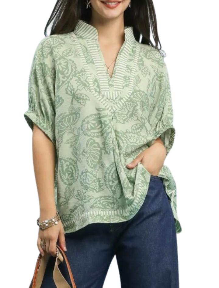 Sage Paisley Blouse