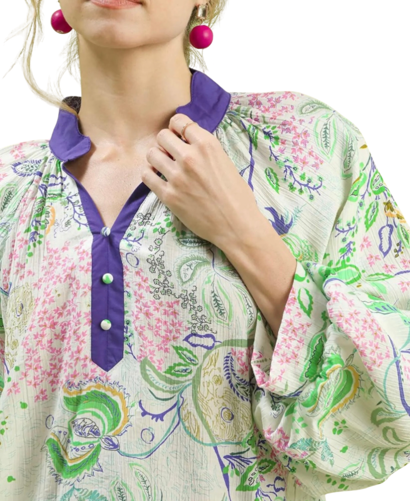 Paisley Contrast Blouse