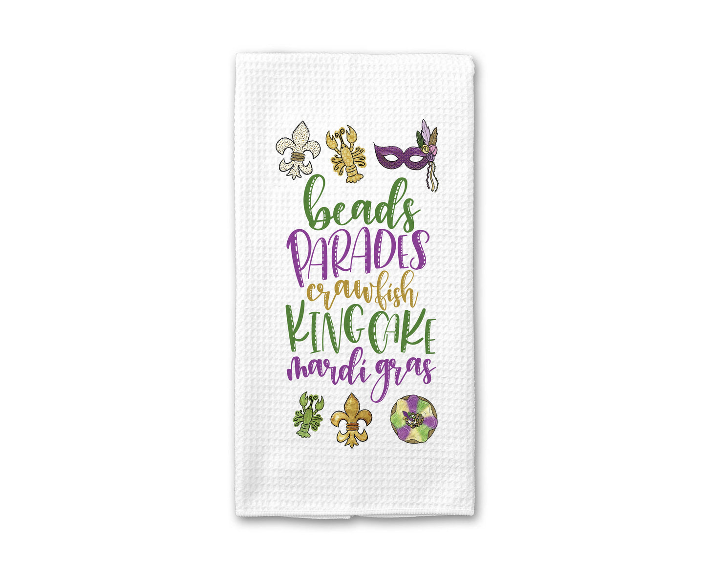 Beads Parades Crawfish King Cake Mardigras Towel