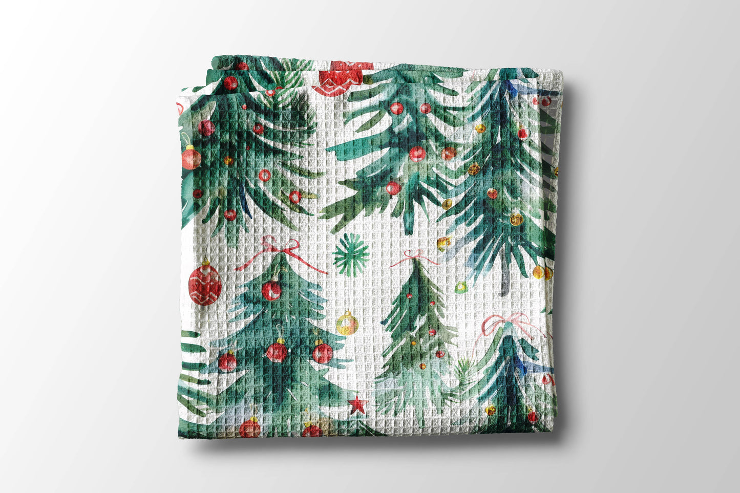 Christmas Tree Kitchen Tea Towel Waffle Holiday